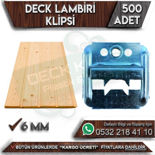 Deck Lambiri Klipsi 6 Mm (500 Adet)