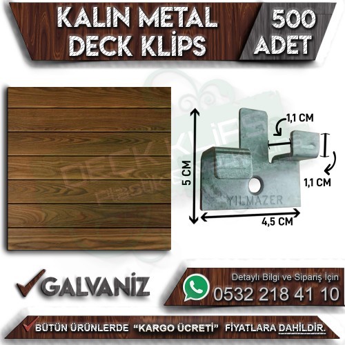 Kalın Metal Deck Klips (500 Adet)
