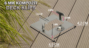 6 mm Kompozit Deck Klips
